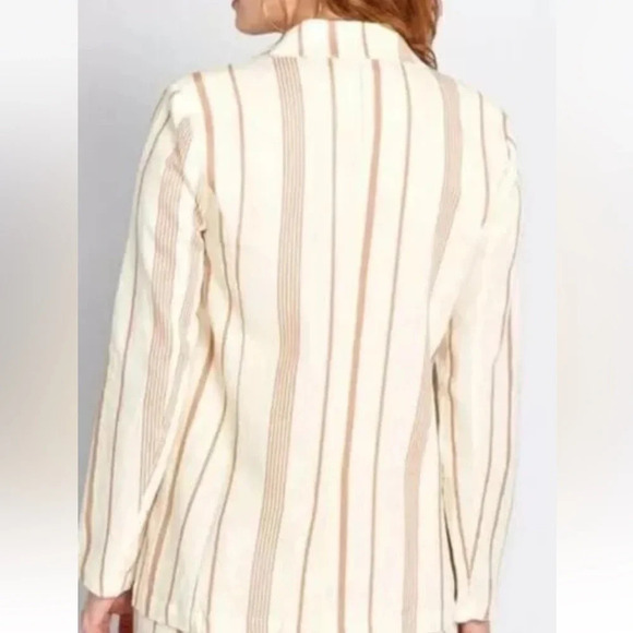 ModCloth New Opportunity Linen-Blend Blazer Jacket Stripes Plus Size 4X NWT - Picture 4 of 10